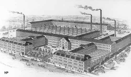 Usine Opel à Rüsselsheim en 1898 (doc. Stellantis)